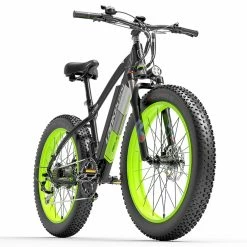 LANKELEISI XC4000 Electric Bike 26*4.0 Inch Fat Tires 1000W Motor 40Km/h Max Speed 48V 17.5Ah Battery Shimano 7 Speed 120Km Range 180Kg Max Load - Green -Sports & Outdoors Sales LANKELEISI XC4000 Electric Bike 48V 1000W Motor Green 502660 3