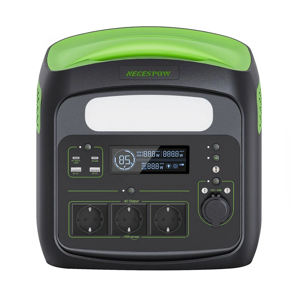 NECESPOW N1200 1200W Portable Power Station (Peak 2400W) Emergency Power Supply 1280Wh 400000mAh LiFePO4 Battery, Solar Power Generator Outdoor 230V AC Pure Sine Wave, 10 Outputs, LED Light Solar Generator Backup Supply for Outdoor, Camping, Home Use 2 NECESPOW N1200 1200W Portable Power Station (Peak 2400W) Emergency Power Supply 1280Wh 400000mAh LiFePO4 Battery, Solar Power Generator Outdoor 230V AC Pure Sine Wave, 10 Outputs, LED Light Solar Generator Backup Supply for Outdoor, Camping, Home Use - Image 2