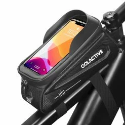OOLACTIVE LF-0402 Bike Phone Front Frame Bag Bicycle Phone Mount Top Tube Bag Compatible Phone 4.7-6.5 Inch