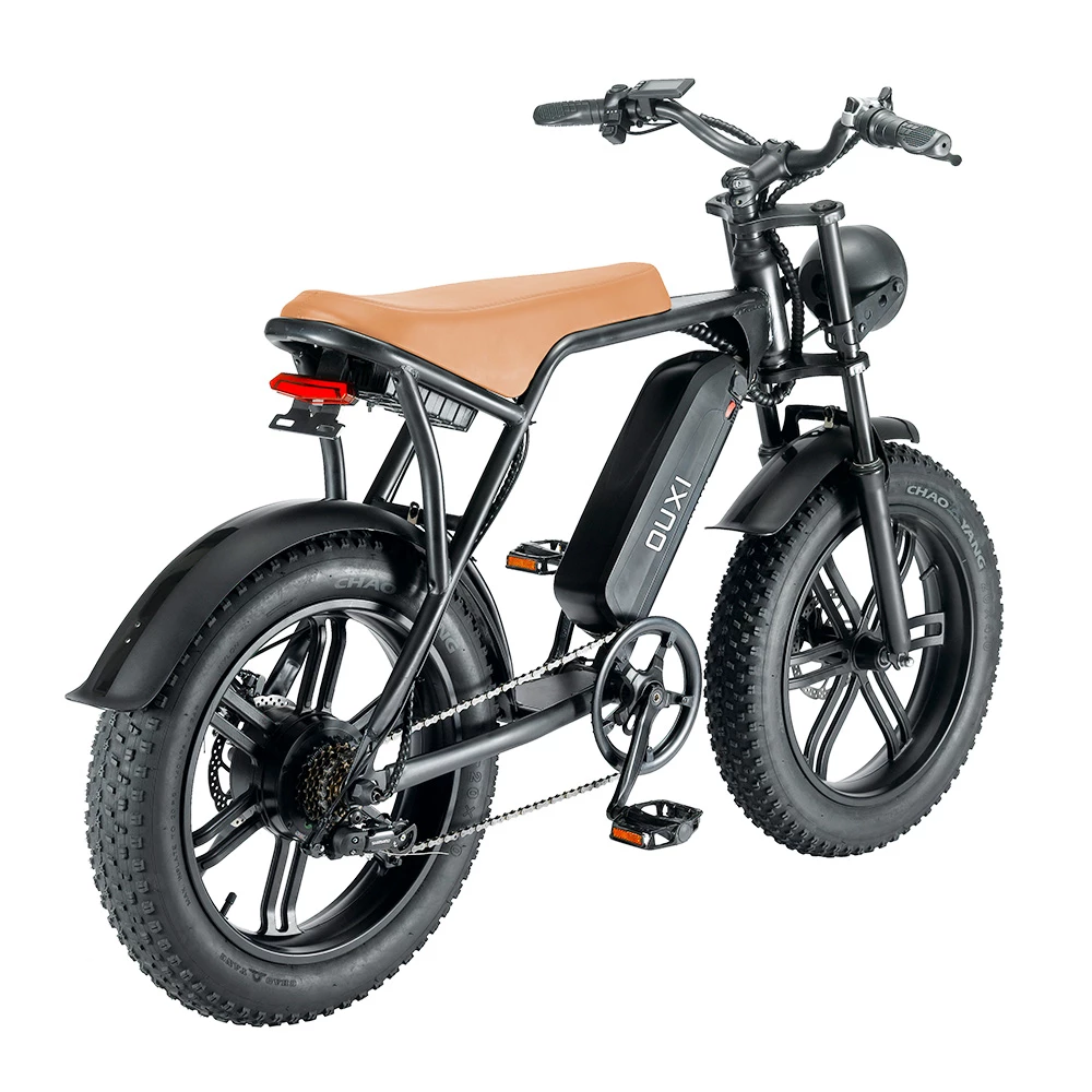 OUXI V8 Electric Bike 20*4.0 Inch Fat Tires 750W Motor 50Km/h Max Speed 48V 15Ah Battery Retro Ebike Max Load 150kg Dual Disc Brake Shimano 7-Speed Gear 4 OUXI V8 Electric Bike 20*4.0 Inch Fat Tires 750W Motor 50Km/h Max Speed 48V 15Ah Battery Retro Ebike Max Load 150kg Dual Disc Brake Shimano 7-Speed Gear - Image 4