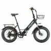 PHILODO H4 Foldable Step-Thru Fat Bike 20 Inch 48V 13Ah Removable Battery 250W Motor 25km/h Dual Brakes - Black