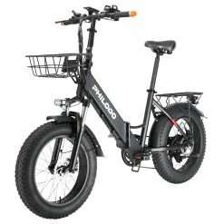 PHILODO H4 Foldable Step-Thru Fat Bike 20 Inch 48V 13Ah Removable Battery 250W Motor 25km/h Dual Brakes - Black -Sports & Outdoors Sales PHILODO H4 Foldable Step Thru Fat Bike 20 Inch Black 507613 3