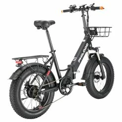 PHILODO H4 Foldable Step-Thru Fat Bike 20 Inch 48V 13Ah Removable Battery 250W Motor 25km/h Dual Brakes - Black -Sports & Outdoors Sales PHILODO H4 Foldable Step Thru Fat Bike 20 Inch Black 507613 4