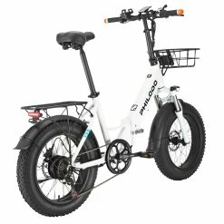 PHILODO H4 Foldable Step-Thru Fat Bike 20 Inch 48V 13Ah Removable Battery 250W Motor 25km/h Dual Brakes - White -Sports & Outdoors Sales PHILODO H4 Foldable Step Thru Fat Bike 20 Inch White 507612 2