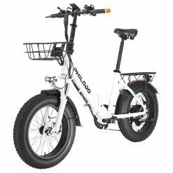 PHILODO H4 Foldable Step-Thru Fat Bike 20 Inch 48V 13Ah Removable Battery 250W Motor 25km/h Dual Brakes - White -Sports & Outdoors Sales PHILODO H4 Foldable Step Thru Fat Bike 20 Inch White 507612 3