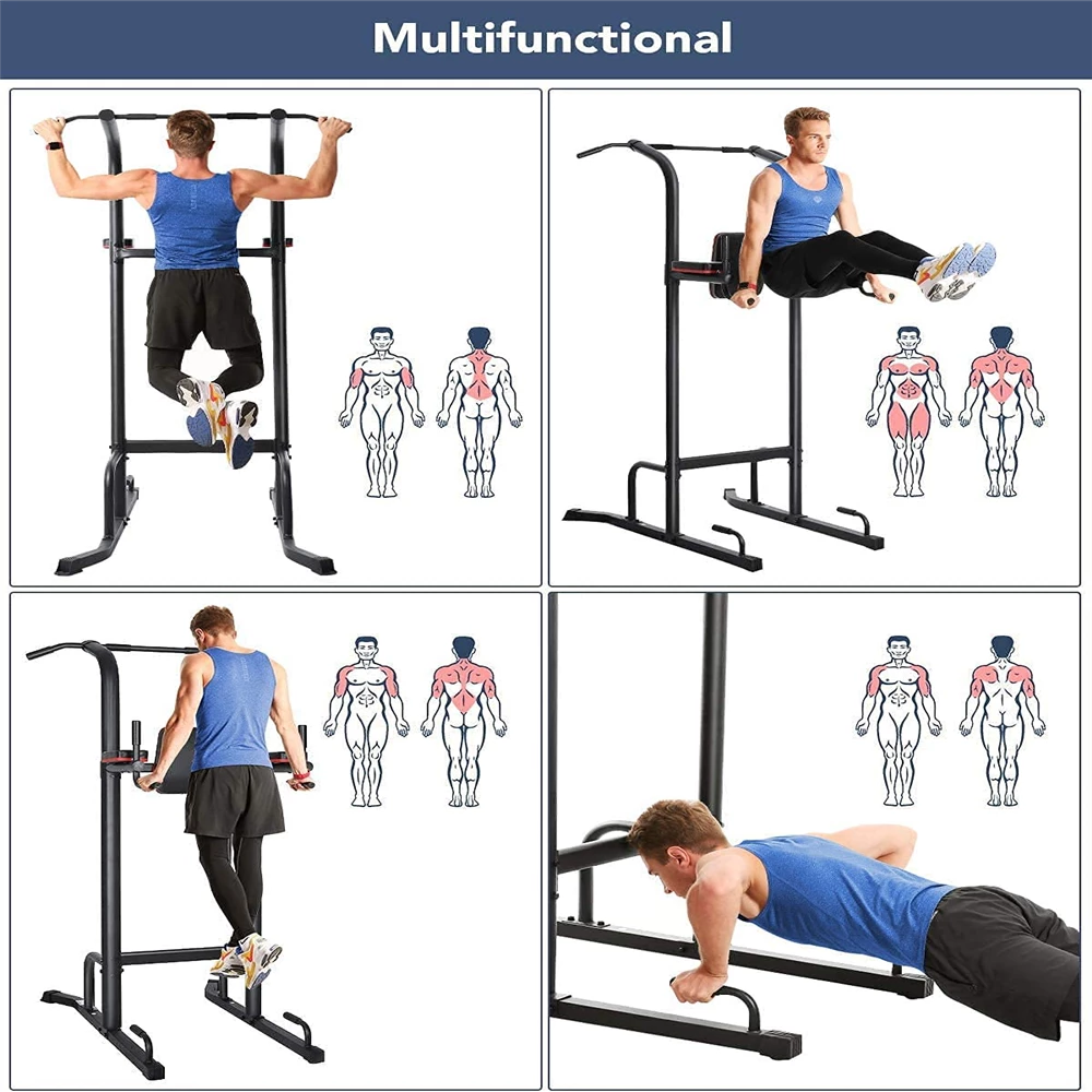 Power Tower Pull-Up Bar Dip Station Strength Training Workout Equipment for Professional Home Gym, Maximum Weight 180kg 2 Power Tower Pull-Up Bar Dip Station Strength Training Workout Equipment for Professional Home Gym, Maximum Weight 180kg - Image 2