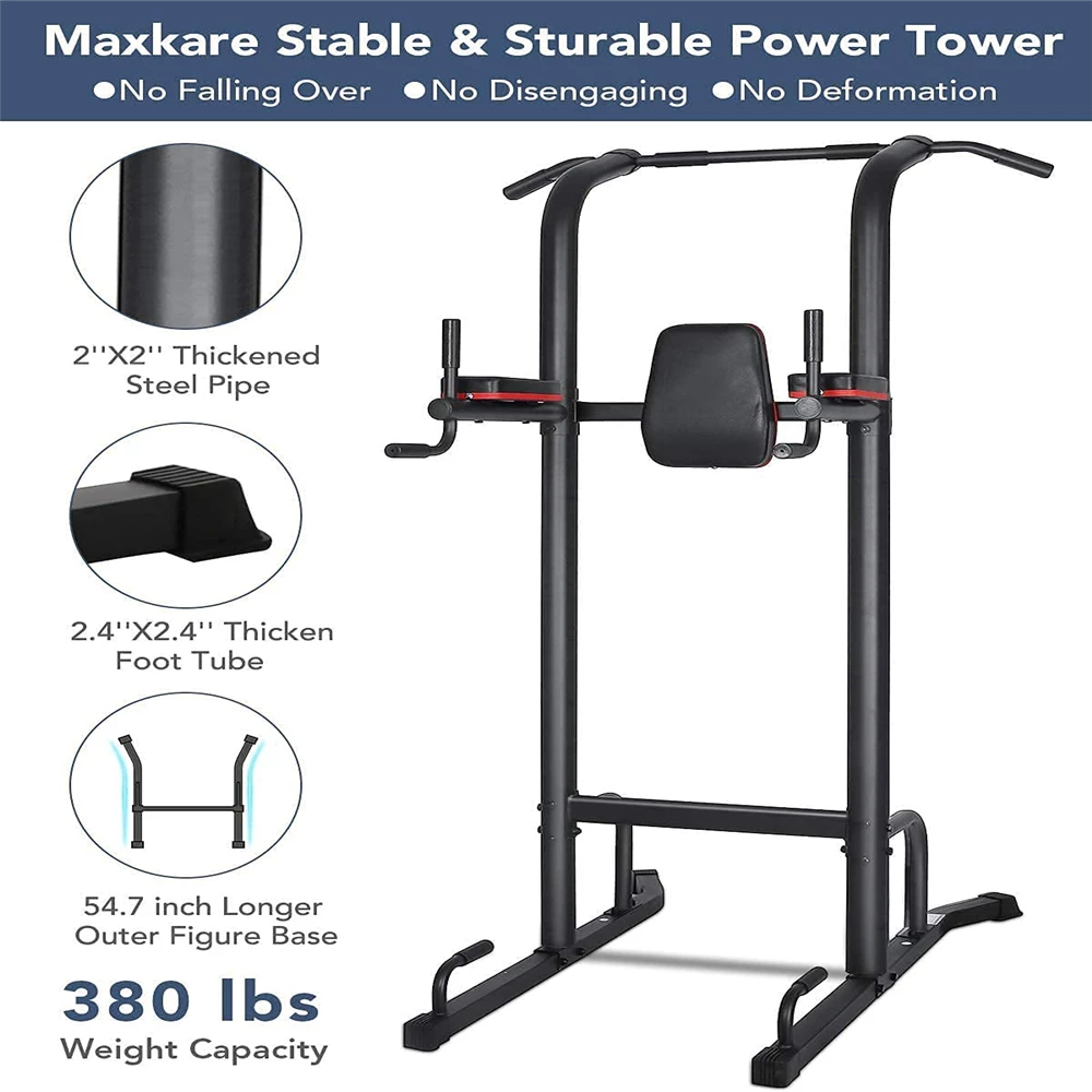 Power Tower Pull-Up Bar Dip Station Strength Training Workout Equipment for Professional Home Gym, Maximum Weight 180kg 6 Power Tower Pull-Up Bar Dip Station Strength Training Workout Equipment for Professional Home Gym, Maximum Weight 180kg - Image 6