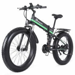 Shengmilo MX01 26 Inches Fat Tire Electric Bike 12 Magnetic Booster Bicycle 1000W 7-Speed Shimano for Snow Mountain -Sports & Outdoors Sales Shengmilo MX01 E bike Magneto Booster Bicycle Black Green 498309 4