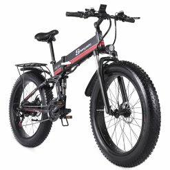 Shengmilo MX01 26 Inches Fat Tire Electric Bike 12 Magnetic Booster Bicycle 1000W 7-Speed Shimano for Snow Mountain -Sports & Outdoors Sales Shengmilo MX01 E bike Magneto Booster Bicycle Black Red 498308 3