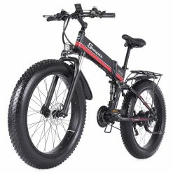 Shengmilo MX01 26 Inches Fat Tire Electric Bike 12 Magnetic Booster Bicycle 1000W 7-Speed Shimano for Snow Mountain -Sports & Outdoors Sales Shengmilo MX01 E bike Magneto Booster Bicycle Black Red 498308 4