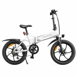 ADO A20+ Electric Folding Bike 20 inch City Bicycle 250W Hall Brushless Gear DC Motor SHIMANO 7-Speed Rear Derailleur 36V 10.4Ah Removable Battery 25km/h Max speed up to 60km Max Range IPX5 Double Shock-absorption Aluminum alloy Frame - White