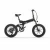 BEZIOR XF200 Folding Electric Bike 48V 15Ah Battery 1000W Motor 20x4.0 inch Fat Tire Aluminum Alloy Frame Shimano 7-speed Shift Max Speed 40km/h 130KM Power-assisted mileage Range LCD Display IP54 Waterproof - Black