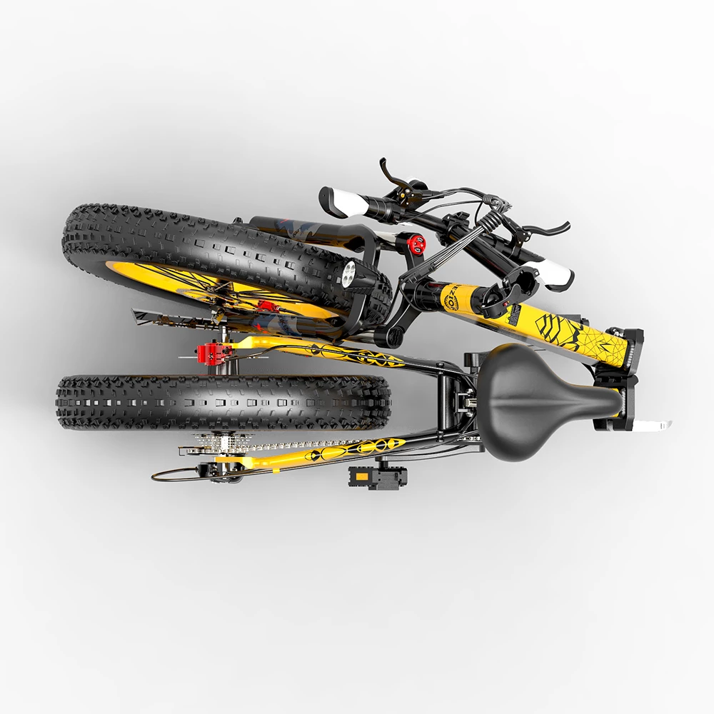 BEZIOR XF200 Folding Electric Bike 48V 15Ah Battery 1000W Motor 20x4.0 inch Fat Tire Aluminum Alloy Frame Shimano 7-speed Shift Max Speed 40km/h 130KM Power-assisted mileage Range LCD Display IP54 Waterproof - Black Yellow 4 BEZIOR XF200 Folding Electric Bike 48V 15Ah Battery 1000W Motor 20x4.0 inch Fat Tire Aluminum Alloy Frame Shimano 7-speed Shift Max Speed 40km/h 130KM Power-assisted mileage Range LCD Display IP54 Waterproof - Black Yellow - Image 4