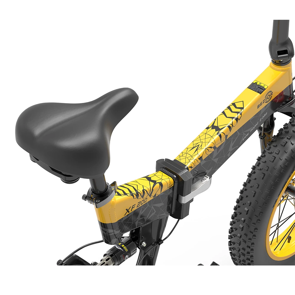 BEZIOR XF200 Folding Electric Bike 48V 15Ah Battery 1000W Motor 20x4.0 inch Fat Tire Aluminum Alloy Frame Shimano 7-speed Shift Max Speed 40km/h 130KM Power-assisted mileage Range LCD Display IP54 Waterproof - Black Yellow 6 BEZIOR XF200 Folding Electric Bike 48V 15Ah Battery 1000W Motor 20x4.0 inch Fat Tire Aluminum Alloy Frame Shimano 7-speed Shift Max Speed 40km/h 130KM Power-assisted mileage Range LCD Display IP54 Waterproof - Black Yellow - Image 6
