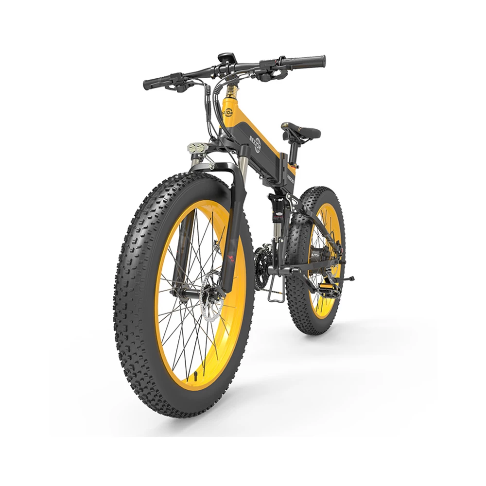 BEZIOR X1000 Folding Electric Bike Bicycle Panasonic 48V 12.8Ah Battery 1000W Motor 26 inch Fat Tire Aluminum Alloy Frame Shimano 27-speed Shift Max Speed 40km/h IP54 100KM Power-assisted mileage Range LCD Display IP54 waterproof - Black Yellow 5 BEZIOR X1000 Folding Electric Bike Bicycle Panasonic 48V 12.8Ah Battery 1000W Motor 26 inch Fat Tire Aluminum Alloy Frame Shimano 27-speed Shift Max Speed 40km/h IP54 100KM Power-assisted mileage Range LCD Display IP54 waterproof - Black Yellow - Image 5