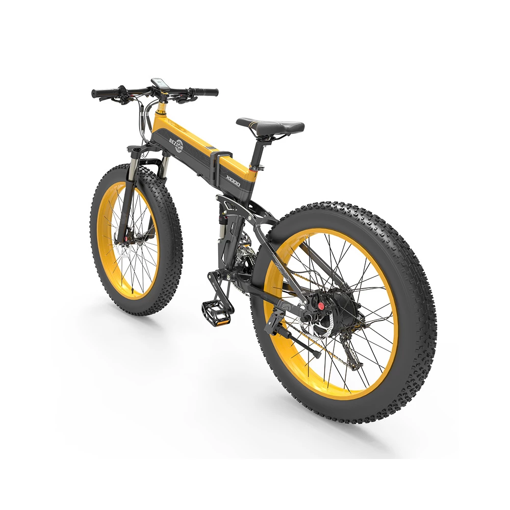 BEZIOR X1000 Folding Electric Bike Bicycle Panasonic 48V 12.8Ah Battery 1000W Motor 26 inch Fat Tire Aluminum Alloy Frame Shimano 27-speed Shift Max Speed 40km/h IP54 100KM Power-assisted mileage Range LCD Display IP54 waterproof - Black Yellow 6 BEZIOR X1000 Folding Electric Bike Bicycle Panasonic 48V 12.8Ah Battery 1000W Motor 26 inch Fat Tire Aluminum Alloy Frame Shimano 27-speed Shift Max Speed 40km/h IP54 100KM Power-assisted mileage Range LCD Display IP54 waterproof - Black Yellow - Image 6