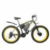 GOGOBEST GF700 26*4.0 Fat Tire Electric Mountain Bike 17.5Ah Battery 500W Dual-Motor 6061 Aluminum Alloy Frame Max Speed 50km/h 70KM Power-assisted Range IP54 Hydraulic Disc Brake MTB Load 200kg - Black Yellow