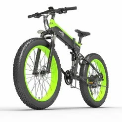 BEZIOR X1500 Fat Tire Folding Electric Mountain Bike 12.8Ah Battery BMS 1500W Motor 26*4.0 Wheels Aluminum Alloy Frame Shimano 27-speed Shifter Max Speed 40km/h 100KM Power-assisted Range IP54 Oil Disc Brake MTB - Black Green -Sports & Outdoors Sales bezior x1500 26 inch fat tire e bike10 4ah 500w black green 1625724319986