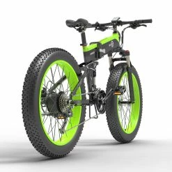 BEZIOR X1500 Fat Tire Folding Electric Mountain Bike 12.8Ah Battery BMS 1500W Motor 26*4.0 Wheels Aluminum Alloy Frame Shimano 27-speed Shifter Max Speed 40km/h 100KM Power-assisted Range IP54 Oil Disc Brake MTB - Black Green -Sports & Outdoors Sales bezior x1500 26 inch fat tire e bike10 4ah 500w black green 1625724320377