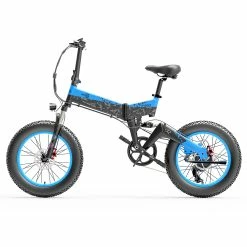 BEZIOR XF200 Folding Electric Bike 48V 15Ah Battery 1000W Motor 20x4.0 inch Fat Tire Aluminum Alloy Frame Shimano 7-speed Shift Max Speed 40km/h 130KM Power-assisted mileage Range LCD Display IP54 Waterproof - Black Blue -Sports & Outdoors Sales bezior xf200 folding electric bike 20 inch 15ah 1000w motor black blue fbb0d6 1645002119328