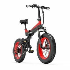 BEZIOR XF200 Folding Electric Bike 48V 15Ah Battery 1000W Motor 20x4.0 inch Fat Tire Aluminum Alloy Frame Shimano 7-speed Shift Max Speed 40km/h 130KM Power-assisted mileage Range LCD Display IP54 Waterproof - Black Red -Sports & Outdoors Sales bezior xf200 folding electric bike 20x4 0 inch 15ah 1000w black yellow 1626954312433