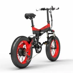 BEZIOR XF200 Folding Electric Bike 48V 15Ah Battery 1000W Motor 20x4.0 inch Fat Tire Aluminum Alloy Frame Shimano 7-speed Shift Max Speed 40km/h 130KM Power-assisted mileage Range LCD Display IP54 Waterproof - Black Red -Sports & Outdoors Sales bezior xf200 folding electric bike 20x4 0 inch 15ah 1000w black yellow 1626954314074