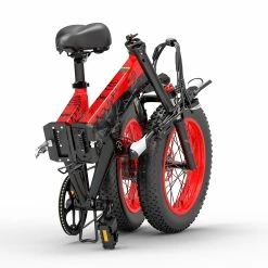 BEZIOR XF200 Folding Electric Bike 48V 15Ah Battery 1000W Motor 20x4.0 inch Fat Tire Aluminum Alloy Frame Shimano 7-speed Shift Max Speed 40km/h 130KM Power-assisted mileage Range LCD Display IP54 Waterproof - Black Red -Sports & Outdoors Sales bezior xf200 folding electric bike 20x4 0 inch 15ah 1000w black yellow 1626954322496