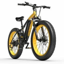 GOGOBEST GF600 Electric Bike 48V 13Ah Battery 1000W Motor 26x4.0 inch Fat Tire Aluminum Alloy Frame Shimano 7-speed Shift Max Speed 40km/h 110KM Power-assisted mileage Range LCD Display IP54 Waterproof - Black Yellow -Sports & Outdoors Sales bezior xf200 folding electric bike 20x4 0 inch 15ah 1000w black yellow 1631788499692