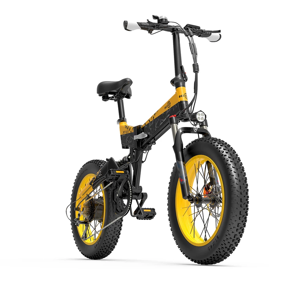 BEZIOR XF200 Folding Electric Bike 48V 15Ah Battery 1000W Motor 20x4.0 inch Fat Tire Aluminum Alloy Frame Shimano 7-speed Shift Max Speed 40km/h 130KM Power-assisted mileage Range LCD Display IP54 Waterproof - Black Yellow 3 BEZIOR XF200 Folding Electric Bike 48V 15Ah Battery 1000W Motor 20x4.0 inch Fat Tire Aluminum Alloy Frame Shimano 7-speed Shift Max Speed 40km/h 130KM Power-assisted mileage Range LCD Display IP54 Waterproof - Black Yellow - Image 3