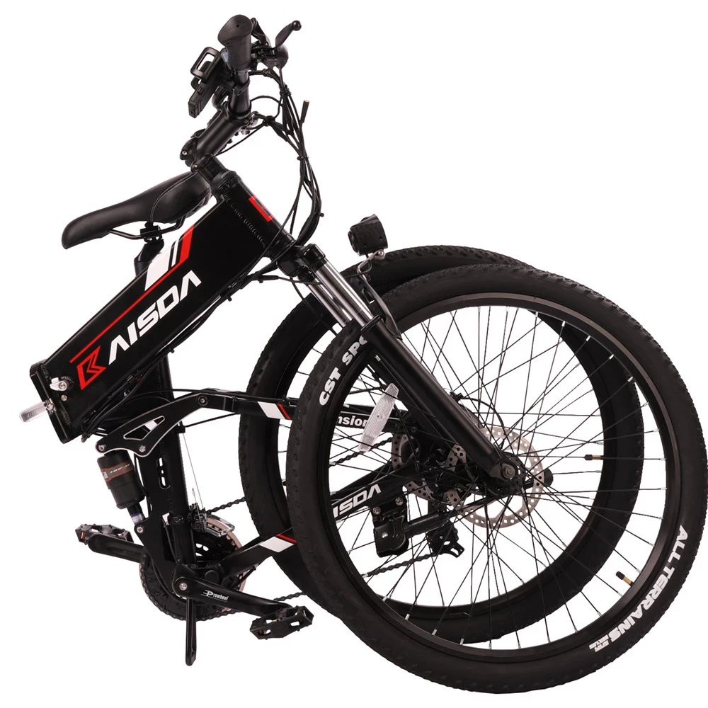 KAISDA K1 26 inch Folding Electric Moped Folding Bike Mountain Bicycle 500W Motor SHIMANO 7-Speeds Derailleur LCD Display 10.4Ah Battery Max Speed 30km/h Aluminum alloy Frame - Black 2 KAISDA K1 26 inch Folding Electric Moped Folding Bike Mountain Bicycle 500W Motor SHIMANO 7-Speeds Derailleur LCD Display 10.4Ah Battery Max Speed 30km/h Aluminum alloy Frame - Black - Image 2