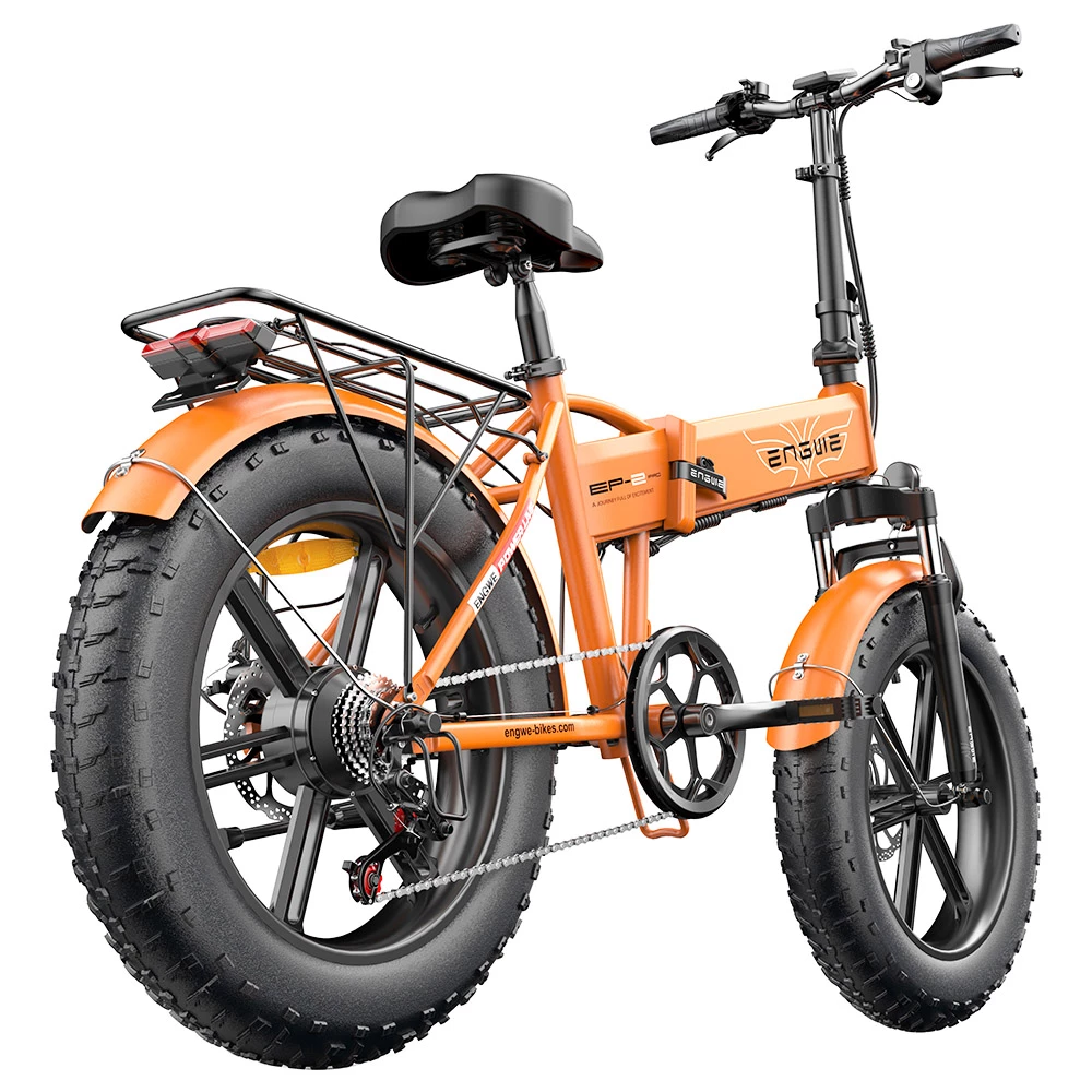 ENGWE EP-2 Pro Folding Electric Bike 2022 Version 20 Inch Fat Tire 750W Motor 13Ah Battery 35km/h Max Speed 100km Range Mountain Beach Snow Bicycle Dual Disc Brake - Orange 3 ENGWE EP-2 Pro Folding Electric Bike 2022 Version 20 Inch Fat Tire 750W Motor 13Ah Battery 35km/h Max Speed 100km Range Mountain Beach Snow Bicycle Dual Disc Brake - Orange - Image 3