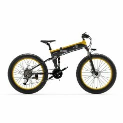 BEZIOR X500 Fat Tire Folding Electric Mountain Bike 12.8Ah Removable Battery BMS 500W Brushless Motor 26*4.0 Wheels Aluminum Alloy Frame Shimano 27-speed Shifter Max Speed 35km/h 100KM Power-assisted Range IP54 Oil Disc Brake - Black Yellow -Sports & Outdoors Sales ezior x500 pro 26 inch folding electric bike 10 4ah 500w black yellow 1625571840881