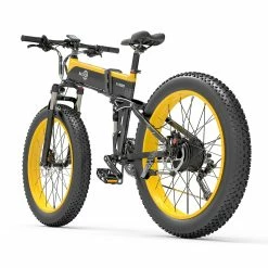 BEZIOR X500 Fat Tire Folding Electric Mountain Bike 12.8Ah Removable Battery BMS 500W Brushless Motor 26*4.0 Wheels Aluminum Alloy Frame Shimano 27-speed Shifter Max Speed 35km/h 100KM Power-assisted Range IP54 Oil Disc Brake - Black Yellow -Sports & Outdoors Sales ezior x500 pro 26 inch folding electric bike 10 4ah 500w black yellow 1625571869555