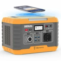 FJDynamics PowerSec MP500 Portable Power Station 500W (Peak 1000W), 520Wh Backup Battery Pure Sine Wave AC Output with 2 x AC Outlets, 10W Wireless Charging, 8 Output Ports, LED Light, Solar Generator for Outdoor Camping, Home Emergency, RV - EU Plug -Sports & Outdoors Sales fjdynamics powersec mp500 520wh power station eu plug 69b44f 1668131046873