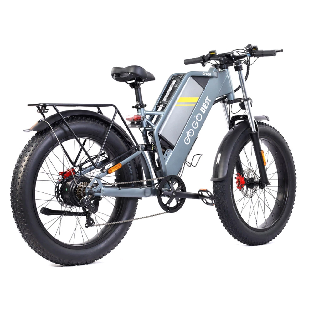 GOGOBEST GF650 Electric Bicycle 26*4.0 Inch Fat Tires 1000W Motor 45Km/h Top Speed 48V 20Ah Battery 90-100KM Max Range Dual Hydraulic Disc Brakes Shimano 7-Speed Transmission 6 GOGOBEST GF650 Electric Bicycle 26*4.0 Inch Fat Tires 1000W Motor 45Km/h Top Speed 48V 20Ah Battery 90-100KM Max Range Dual Hydraulic Disc Brakes Shimano 7-Speed Transmission - Image 6