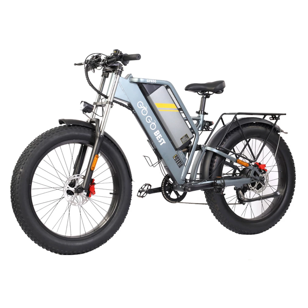 GOGOBEST GF650 Electric Bicycle 26*4.0 Inch Fat Tires 1000W Motor 45Km/h Top Speed 48V 20Ah Battery 90-100KM Max Range Dual Hydraulic Disc Brakes Shimano 7-Speed Transmission 1 GOGOBEST GF650 Electric Bicycle 26*4.0 Inch Fat Tires 1000W Motor 45Km/h Top Speed 48V 20Ah Battery 90-100KM Max Range Dual Hydraulic Disc Brakes Shimano 7-Speed Transmission