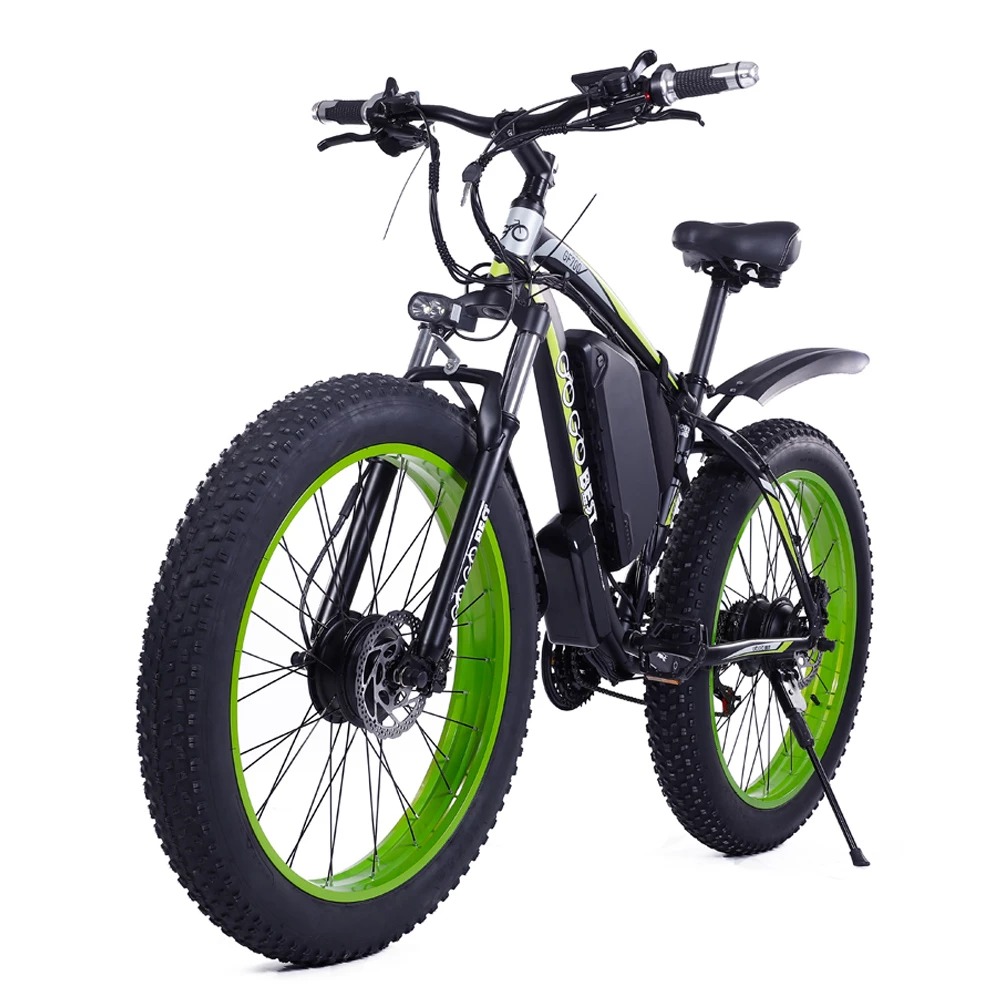 GOGOBEST GF700 26*4.0 Fat Tire Electric Mountain Bike 17.5Ah Battery 500W Dual-Motor 6061 Aluminum Alloy Frame Max Speed 50km/h 70KM Power-assisted Range IP54 Hydraulic Disc Brake MTB Load 200kg - Black Green 3 GOGOBEST GF700 26*4.0 Fat Tire Electric Mountain Bike 17.5Ah Battery 500W Dual-Motor 6061 Aluminum Alloy Frame Max Speed 50km/h 70KM Power-assisted Range IP54 Hydraulic Disc Brake MTB Load 200kg - Black Green - Image 3