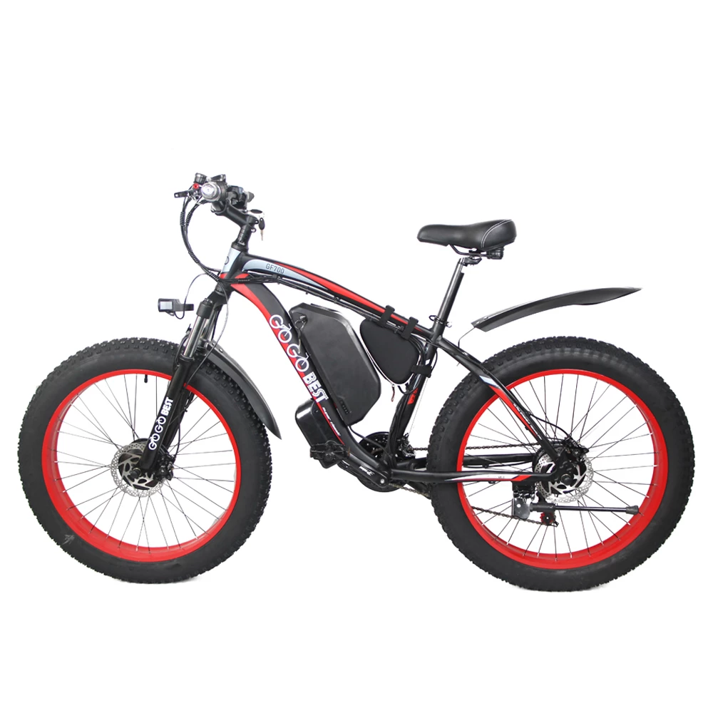 GOGOBEST GF700 26*4.0 Fat Tire Electric Mountain Bike 17.5Ah Battery 500W Dual-Motor 6061 Aluminum Alloy Frame Max Speed 50km/h 70KM Power-assisted Range IP54 Hydraulic Disc Brake MTB Load 200kg - Black Red 2 GOGOBEST GF700 26*4.0 Fat Tire Electric Mountain Bike 17.5Ah Battery 500W Dual-Motor 6061 Aluminum Alloy Frame Max Speed 50km/h 70KM Power-assisted Range IP54 Hydraulic Disc Brake MTB Load 200kg - Black Red - Image 2