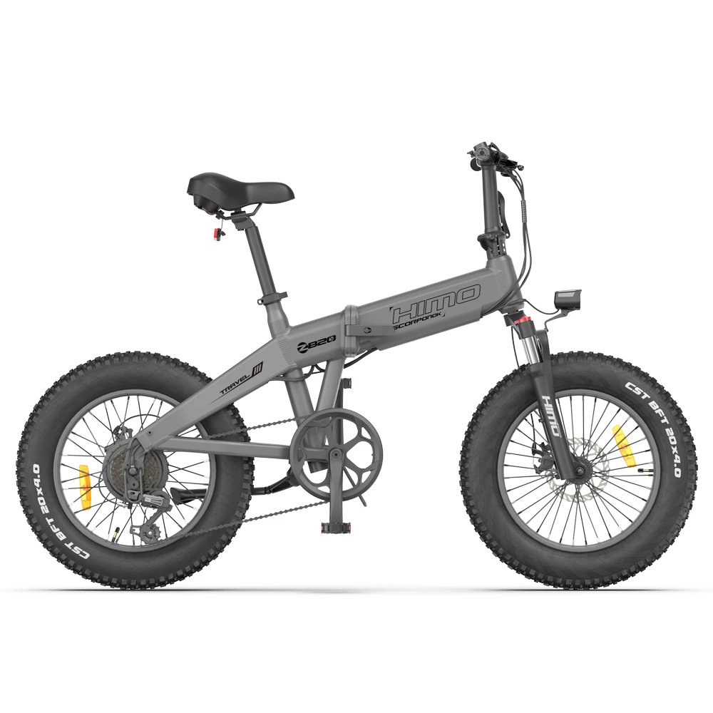 HIMO ZB20 MAX Global version Folding Electric Mountain Bike 20" Wheels 4 Inch Fat Wide Tires 250W Motor Shimano 6 Speeds Derailleur 48V 10Ah Detachable Lithium Battery Dual Disc Brake Hydraulic Shock Folk LCD Display Up to 80km - Grey 1 HIMO ZB20 MAX Global version Folding Electric Mountain Bike 20" Wheels 4 Inch Fat Wide Tires 250W Motor Shimano 6 Speeds Derailleur 48V 10Ah Detachable Lithium Battery Dual Disc Brake Hydraulic Shock Folk LCD Display Up to 80km - Grey
