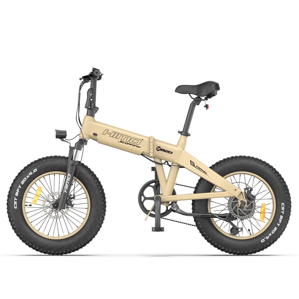 HIMO ZB20 MAX Global version Folding Electric Mountain Bike 20" Wheels 4 Inch Fat Wide Tires 250W Motor Shimano 6 Speeds Derailleur 48V 10Ah Detachable Lithium Battery Dual Disc Brake Hydraulic Shock Folk LCD Display Up to 80km - Khaki 2 HIMO ZB20 MAX Global version Folding Electric Mountain Bike 20" Wheels 4 Inch Fat Wide Tires 250W Motor Shimano 6 Speeds Derailleur 48V 10Ah Detachable Lithium Battery Dual Disc Brake Hydraulic Shock Folk LCD Display Up to 80km - Khaki - Image 2