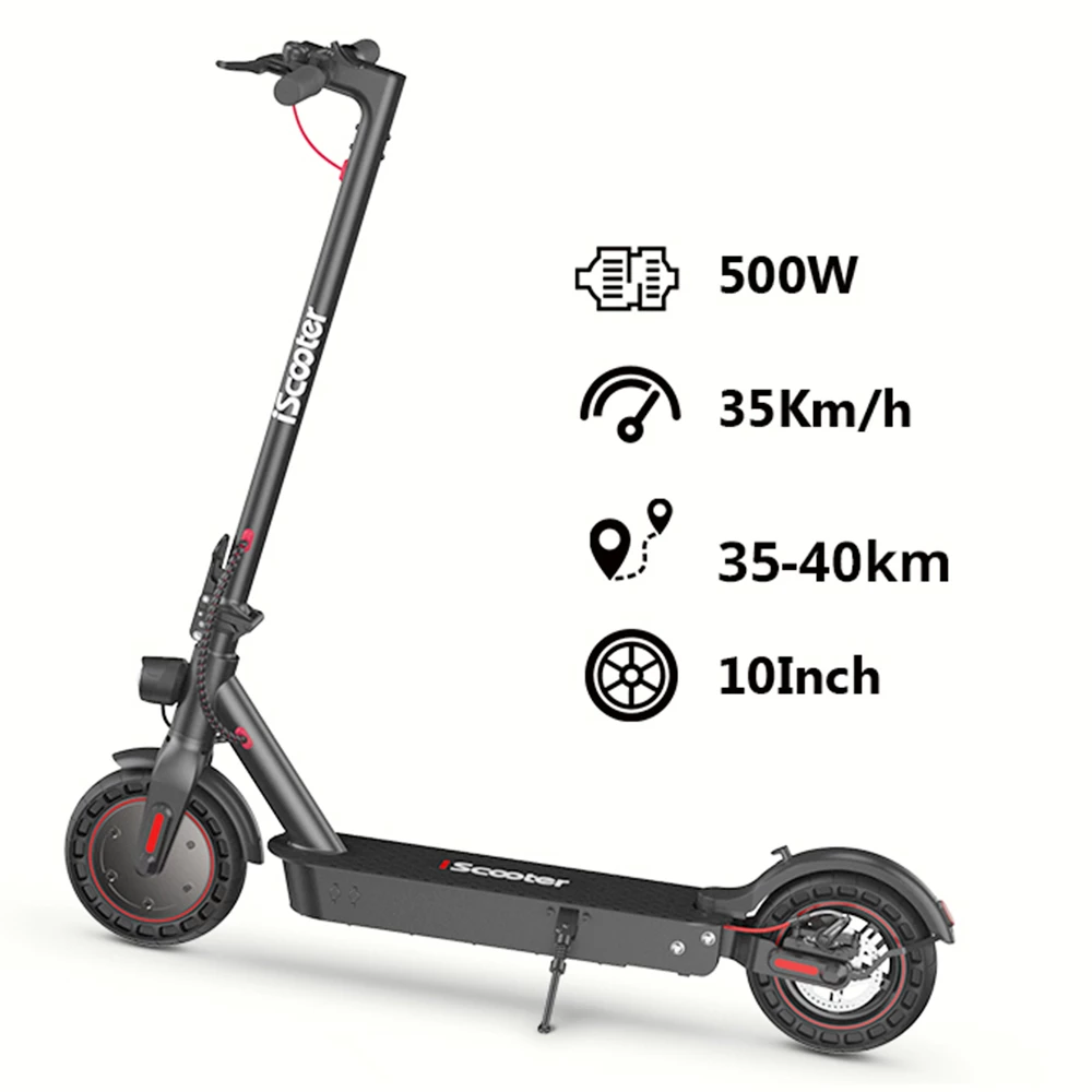 IScooter i9 Max Electric Scooter 10 Inch 500W Motor 10Ah Battery 35Km/h Max Speed 35-40km Range 120KG Max Load APP Control - Black 3 IScooter i9 Max Electric Scooter 10 Inch 500W Motor 10Ah Battery 35Km/h Max Speed 35-40km Range 120KG Max Load APP Control - Black - Image 3