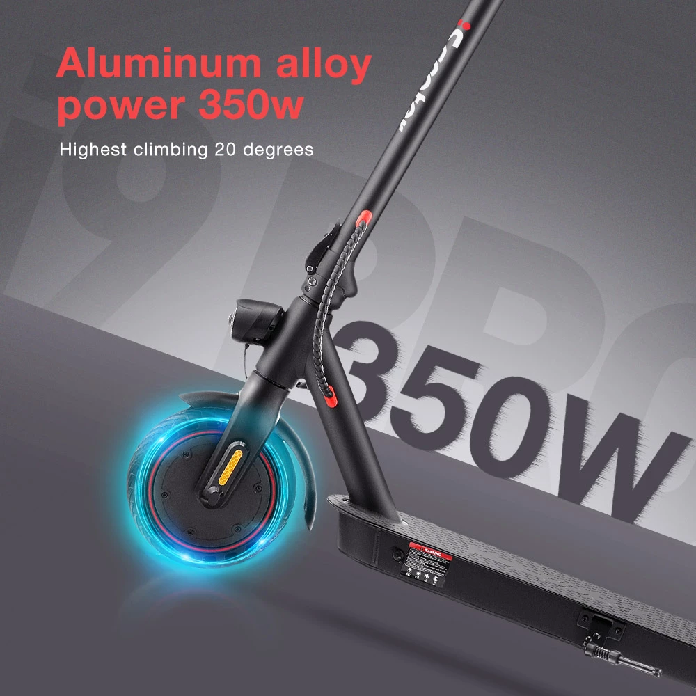 IScooter i9 Pro Folding Electric Scooter 8.5 Inch Honeycomb Tire 350W Motor 7.5Ah Battery 30km/h Max Speed Black 6 IScooter i9 Pro Folding Electric Scooter 8.5 Inch Honeycomb Tire 350W Motor 7.5Ah Battery 30km/h Max Speed Black - Image 6