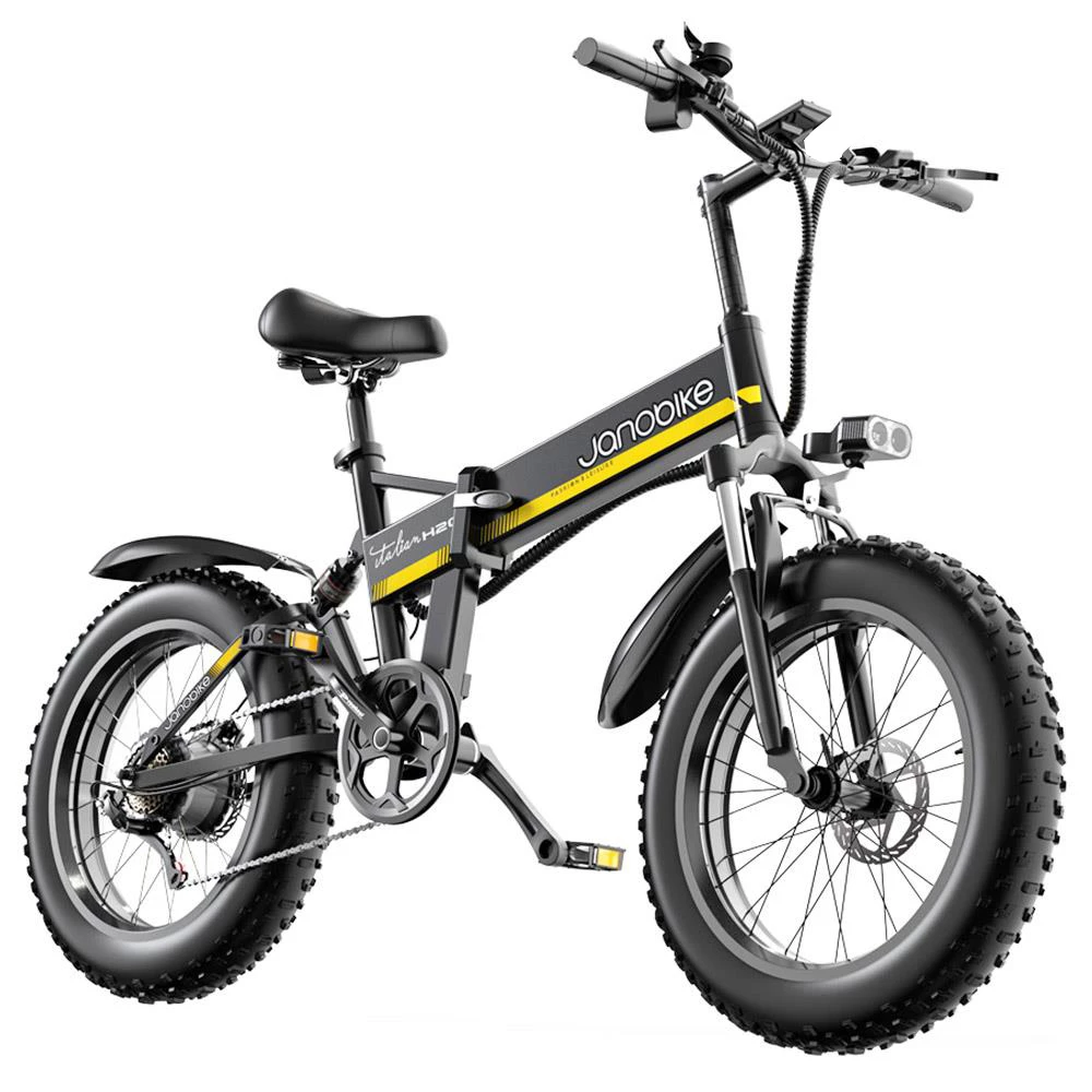 JANOBIKE H20 Electric Bicycle 48V 1000W Motor 9.6Ah Battery 20*4 Inch Tire Snow, Mountain, City Bike - Black 3 JANOBIKE H20 Electric Bicycle 48V 1000W Motor 9.6Ah Battery 20*4 Inch Tire Snow, Mountain, City Bike - Black - Image 3