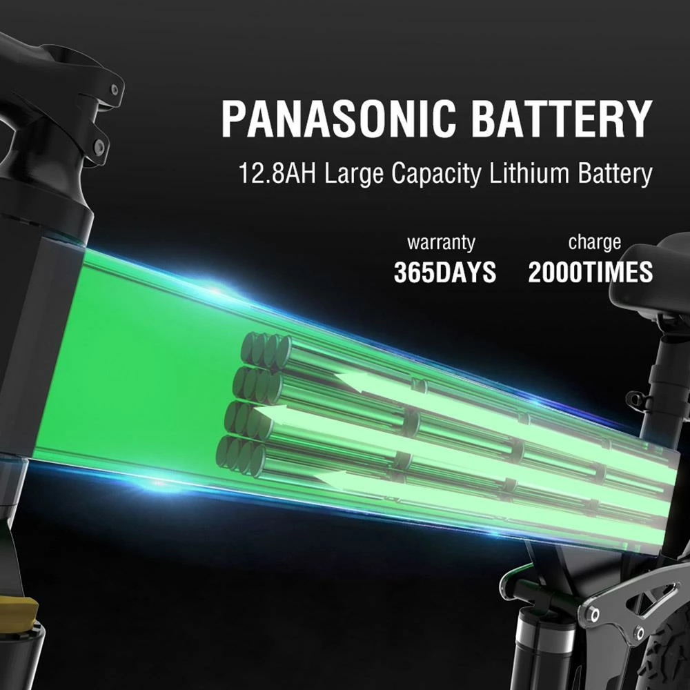 JANOBIKE H26 Electric Bicycle 48V 1000W Motor 12.8Ah Battery 26 Inch Fat Tire Snow, Mountain, City Bike - Black 2 JANOBIKE H26 Electric Bicycle 48V 1000W Motor 12.8Ah Battery 26 Inch Fat Tire Snow, Mountain, City Bike - Black - Image 2