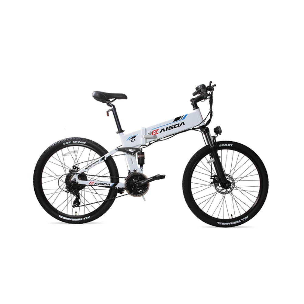 KAISDA K1 26 inch Folding Electric Moped Folding Bike Mountain Bicycle 500W Motor SHIMANO 7-Speeds Derailleur LCD Display 10.4Ah Battery Max Speed 30km/h Aluminum alloy Frame - White 1 KAISDA K1 26 inch Folding Electric Moped Folding Bike Mountain Bicycle 500W Motor SHIMANO 7-Speeds Derailleur LCD Display 10.4Ah Battery Max Speed 30km/h Aluminum alloy Frame - White