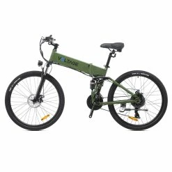 KAISDA K1-V Electric Bike 26 Inch Foldable Mountain Bike 250W Motor 25Km/h Max Speed 36V 10.4Ah Battery 70KM Max Range 120KG Max Load - Army Green