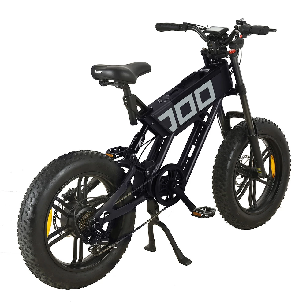 KUGOO T01 Electric Bicycle 48V 500W Motor 13Ah Battery 20*4.0 Inch Fat Tires 38Km/h Max Speed Shimano 7-Speed Gears Hydraulic Brakes 50-65KM Mileage 150KG Load Electric Mountain Bike - Black 2 KUGOO T01 Electric Bicycle 48V 500W Motor 13Ah Battery 20*4.0 Inch Fat Tires 38Km/h Max Speed Shimano 7-Speed Gears Hydraulic Brakes 50-65KM Mileage 150KG Load Electric Mountain Bike - Black - Image 2