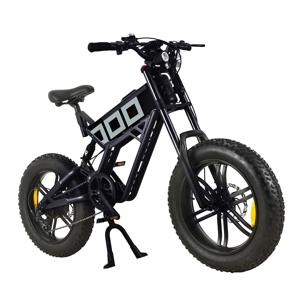 KUGOO T01 Electric Bicycle 48V 500W Motor 13Ah Battery 20*4.0 Inch Fat Tires 38Km/h Max Speed Shimano 7-Speed Gears Hydraulic Brakes 50-65KM Mileage 150KG Load Electric Mountain Bike - Black 6 KUGOO T01 Electric Bicycle 48V 500W Motor 13Ah Battery 20*4.0 Inch Fat Tires 38Km/h Max Speed Shimano 7-Speed Gears Hydraulic Brakes 50-65KM Mileage 150KG Load Electric Mountain Bike - Black - Image 6