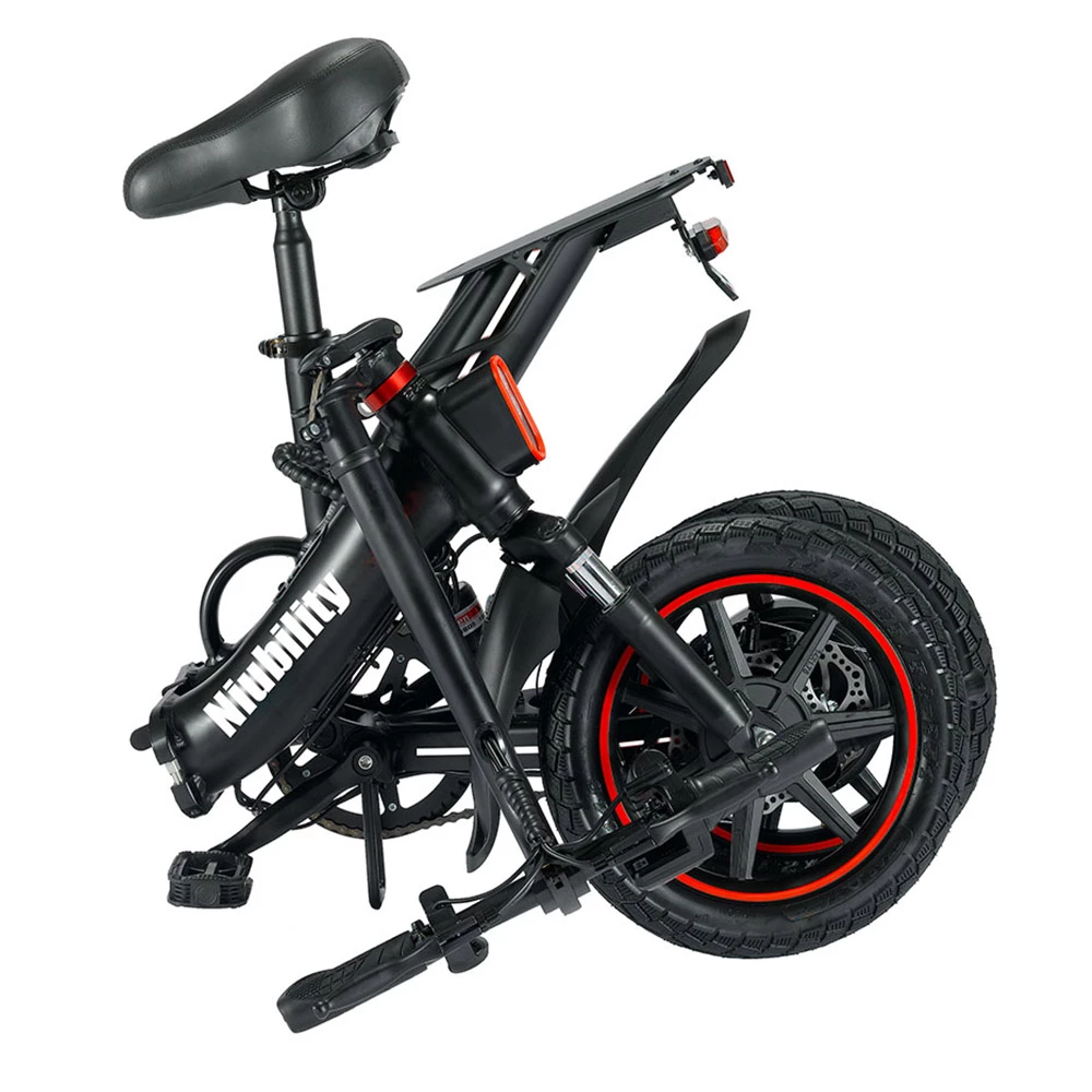 Niubility B14 Electric Moped Folding Bike 14 inch 15Ah Battery up to 100KM Mileage Max 25km/h 400W Motor Double Disc Brake - Black 4 Niubility B14 Electric Moped Folding Bike 14 inch 15Ah Battery up to 100KM Mileage Max 25km/h 400W Motor Double Disc Brake - Black - Image 4