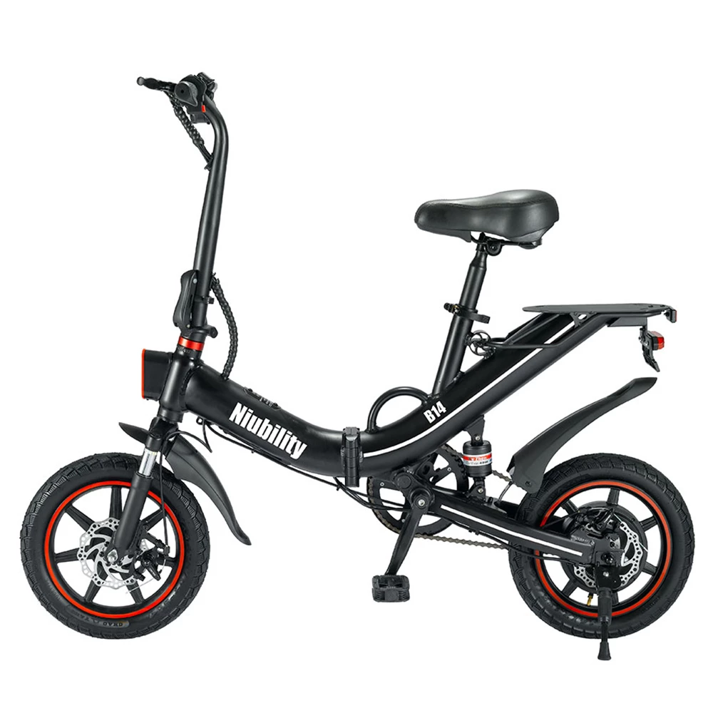 Niubility B14 Electric Moped Folding Bike 14 inch 15Ah Battery up to 100KM Mileage Max 25km/h 400W Motor Double Disc Brake - Black 2 Niubility B14 Electric Moped Folding Bike 14 inch 15Ah Battery up to 100KM Mileage Max 25km/h 400W Motor Double Disc Brake - Black - Image 2